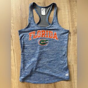 Blue Heather Florida Gators Racerback Tank with Orange & Green Logos